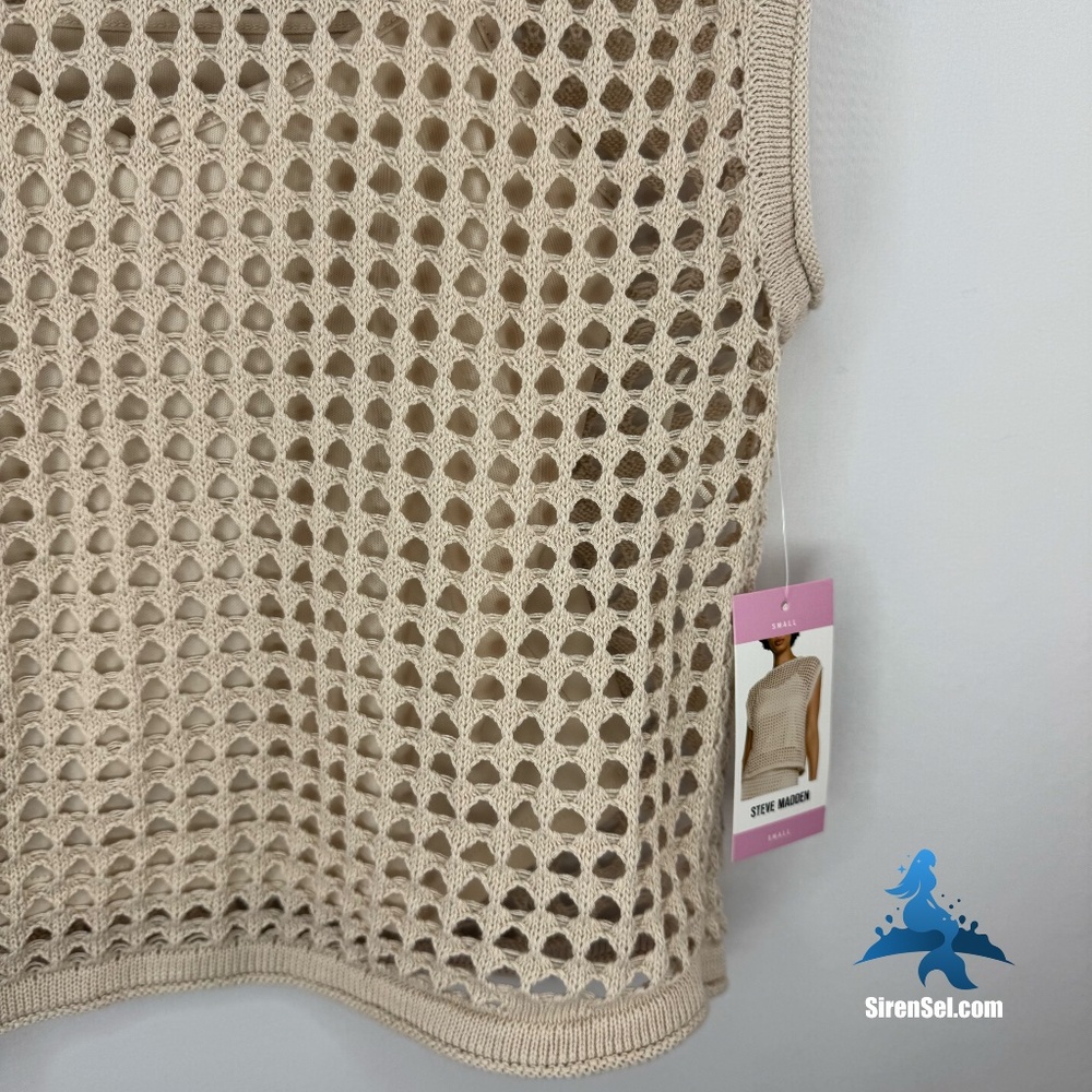 1271 NWT STEVE MADDEN Crochet Top – Small – Beige - Picture 8 of 16